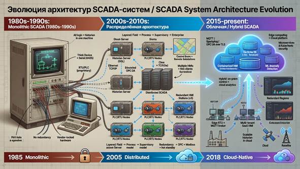 Эволюция архитектур SCADA-систем от монолитной к распределённой и облачной