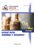 CVI Международная научно-практическая конференция «Научный форум: экономика и менеджмент» CVI Международная научно-практическая конференция «Научный форум: экономика и менеджмент»