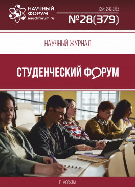 Научный журнал «Студенческий форум» выпуск №28(379) Научный журнал «Студенческий форум» выпуск №28(379)