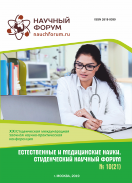 XXI Студенческая международная научно-практическая конференция «Естественные и медицинские науки. Студенческий научный форум»