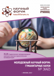 Завершена XLIII Студенческая международная заочная научно-практическая конференция «Молодежный научный форум: гуманитарные науки»