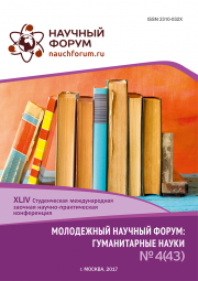 Завершена XLIV Студенческая международная заочная научно-практическая конференция «Молодежный научный форум: гуманитарные науки»